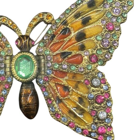 Fitz & Floyd Jeweled Butterfly Box-Ruby Enamel Trinket Box - Picture 2 of 7